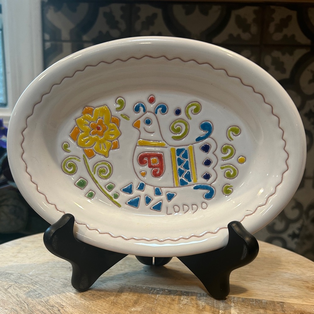 RARE FIND-SARDINIAN CERAMIC DISH- MADE BY LODDO IN DORGALI-NU STAMPED & NUMBERED